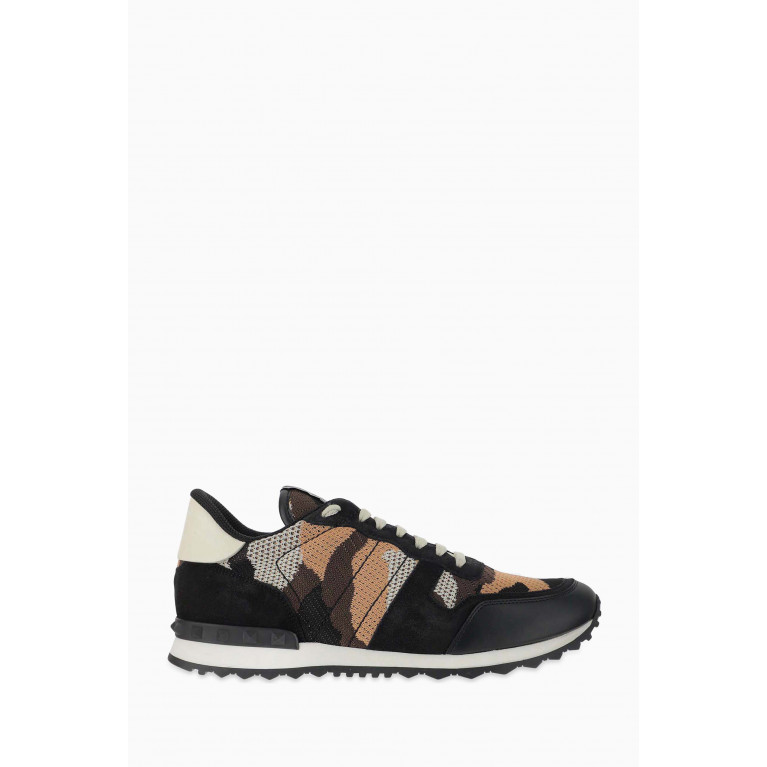 Valentino - Valentino Camouflage Rockrunner Sneakers in Leather & Mesh