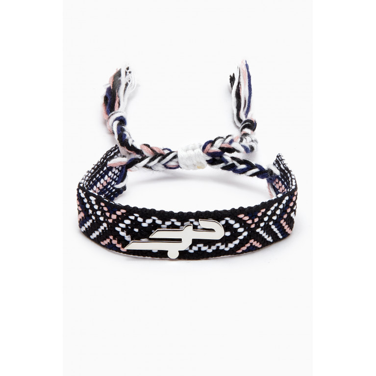 Bil Arabi - "Hob/ Love" Bracelet in Silver & Fabric