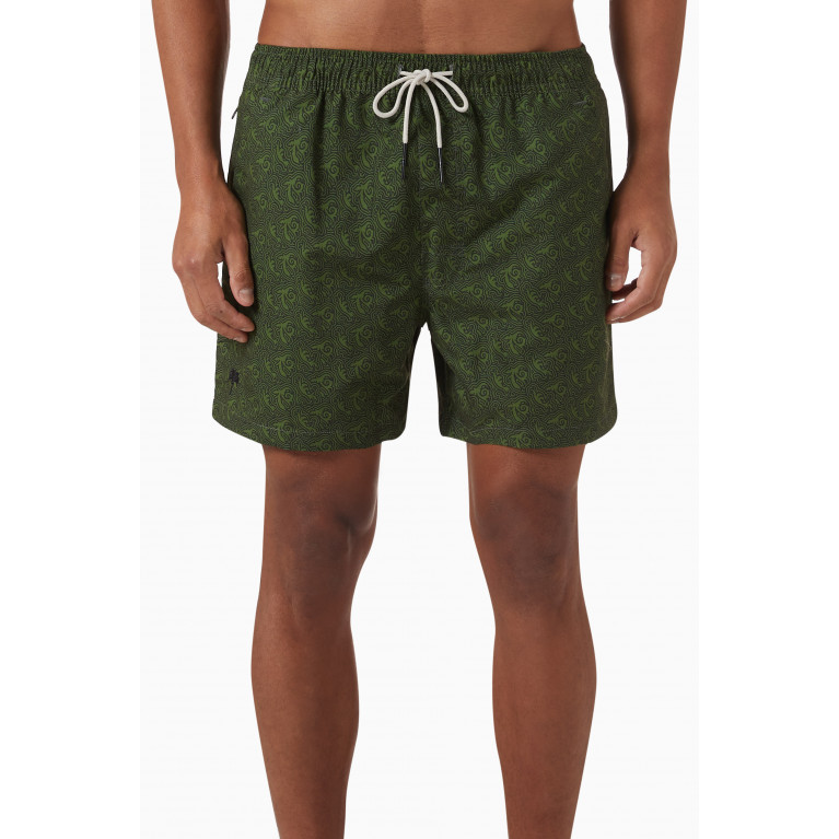 OAS - Squiggle Print Swim Shorts in Nylon