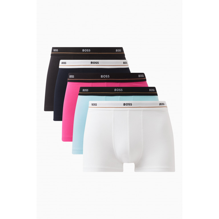 Boss - Essential Logo Trunks in Cotton Stretch, Set of 5