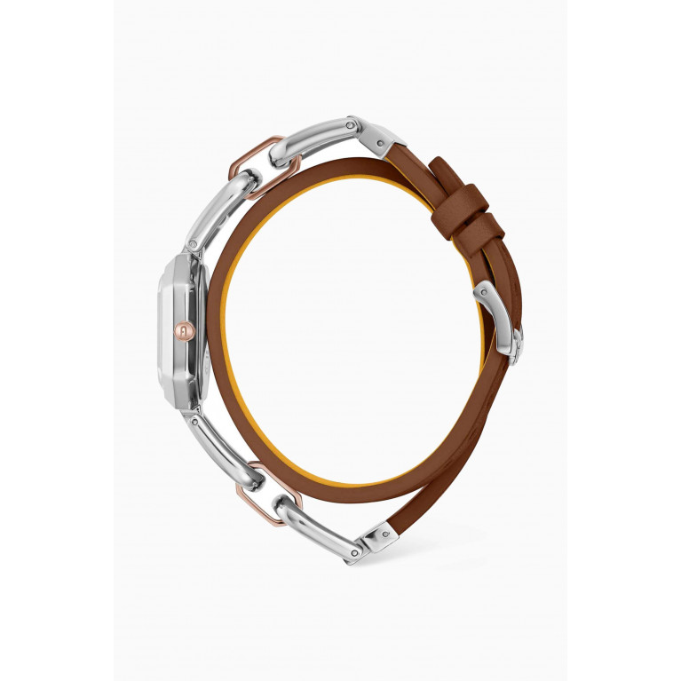 Furla - Octagonal Quartz Two-tone Stainless Steel & Leather Watch, 20 x 25.6mm