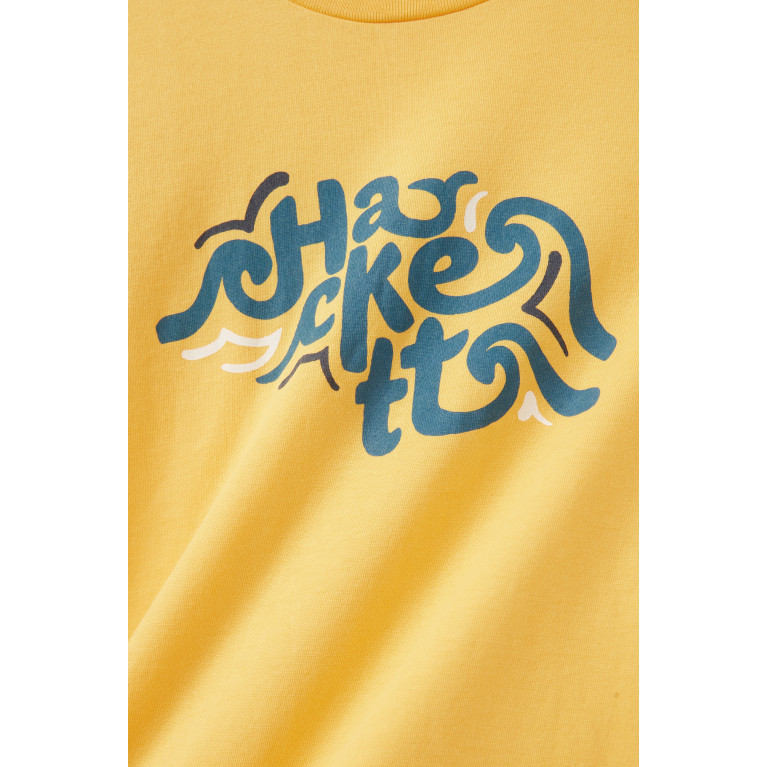 Hackett London - Wave Logo Print T-shirt in Cotton Yellow