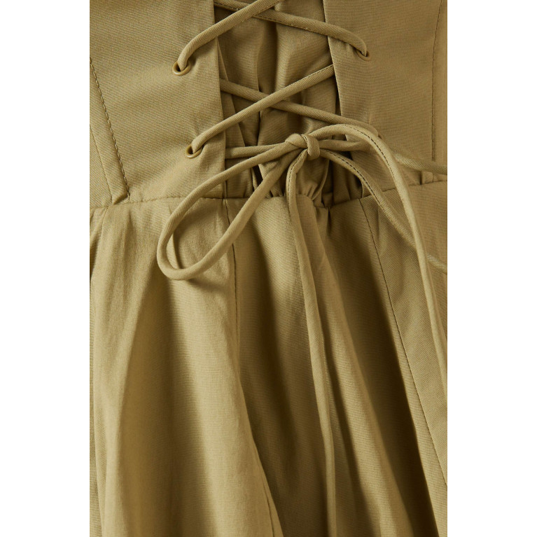 Staud - Sutton Mini Dress in Poplin Brown