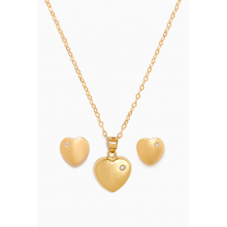 Baby Fitaihi - Heart Diamond Set in 18kt Yellow Gold