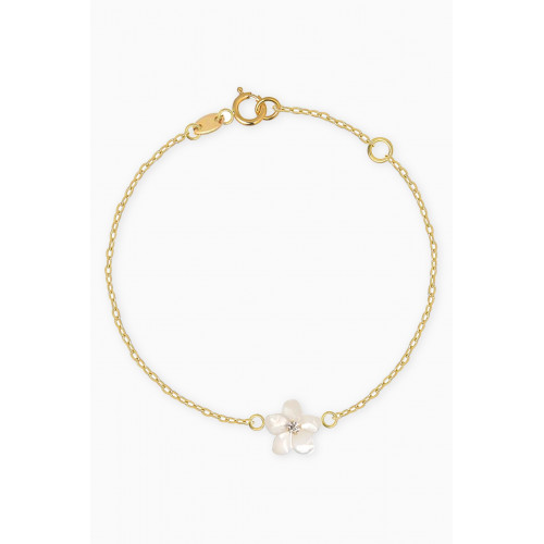 Baby Fitaihi - Flower Diamond Bracelet in 18kt Yellow Gold