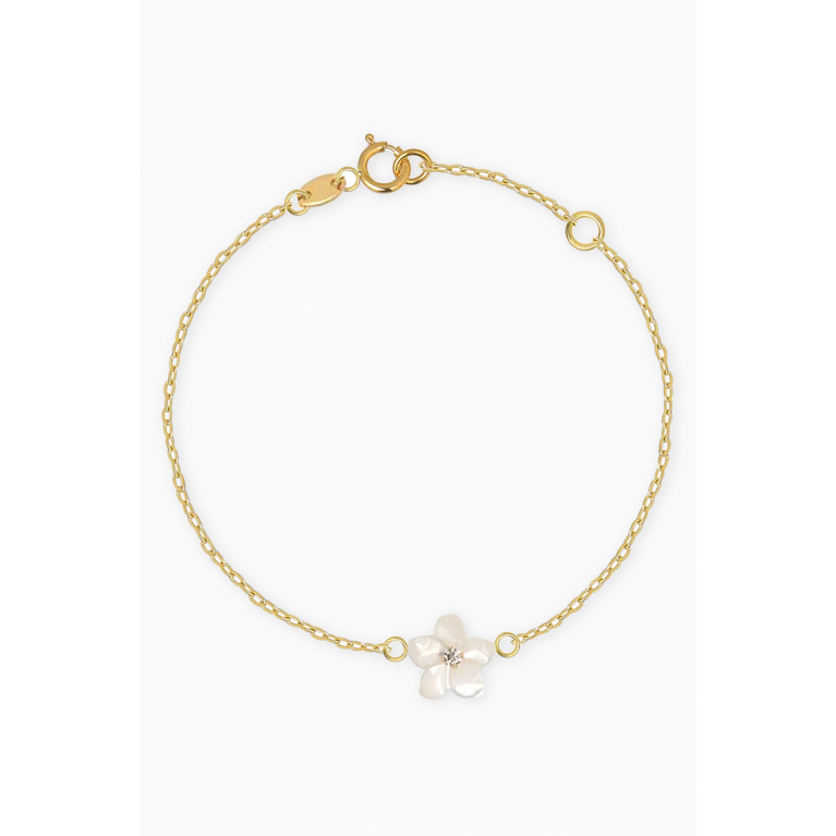 Baby Fitaihi - Flower Diamond Bracelet in 18kt Yellow Gold