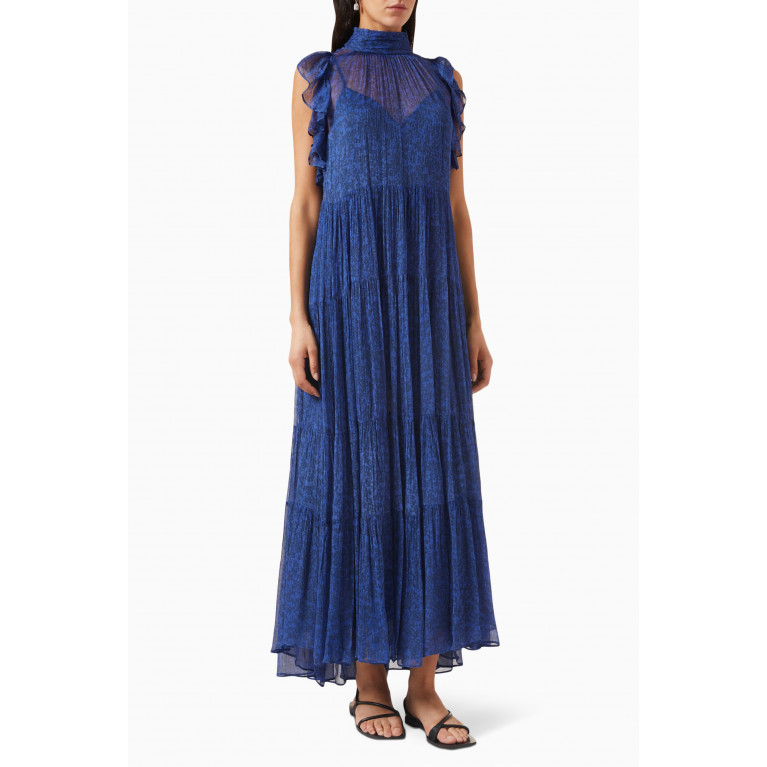 Shona Joy - Saldanha High-neck Tiered Maxi Dress in Chiffon