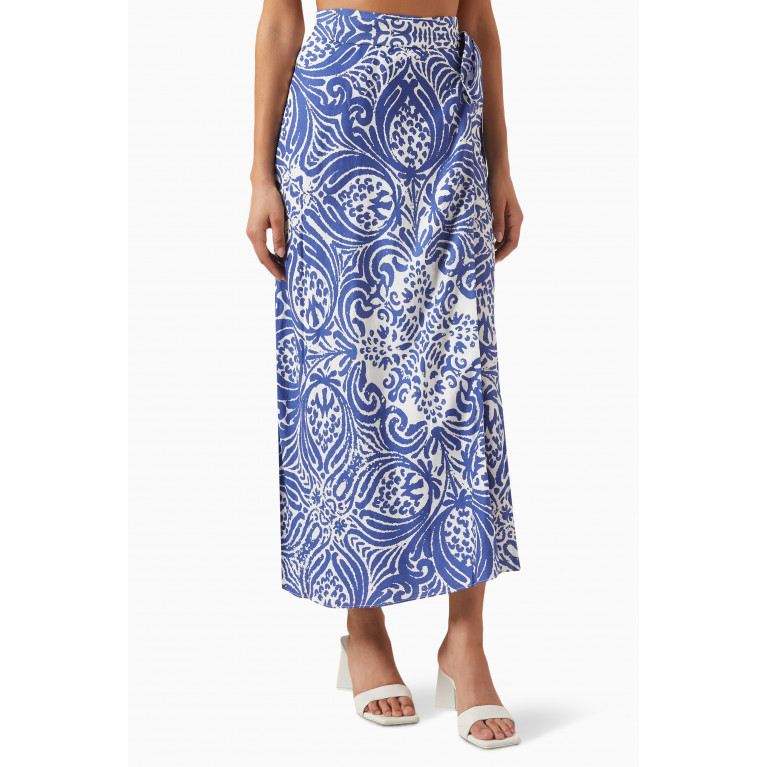Shona Joy - Pombeline Maxi Wrap Skirt in Linen-blend