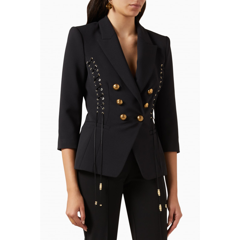 Elisabetta Franchi - Double-breasted Jacket in Stretch-crepe
