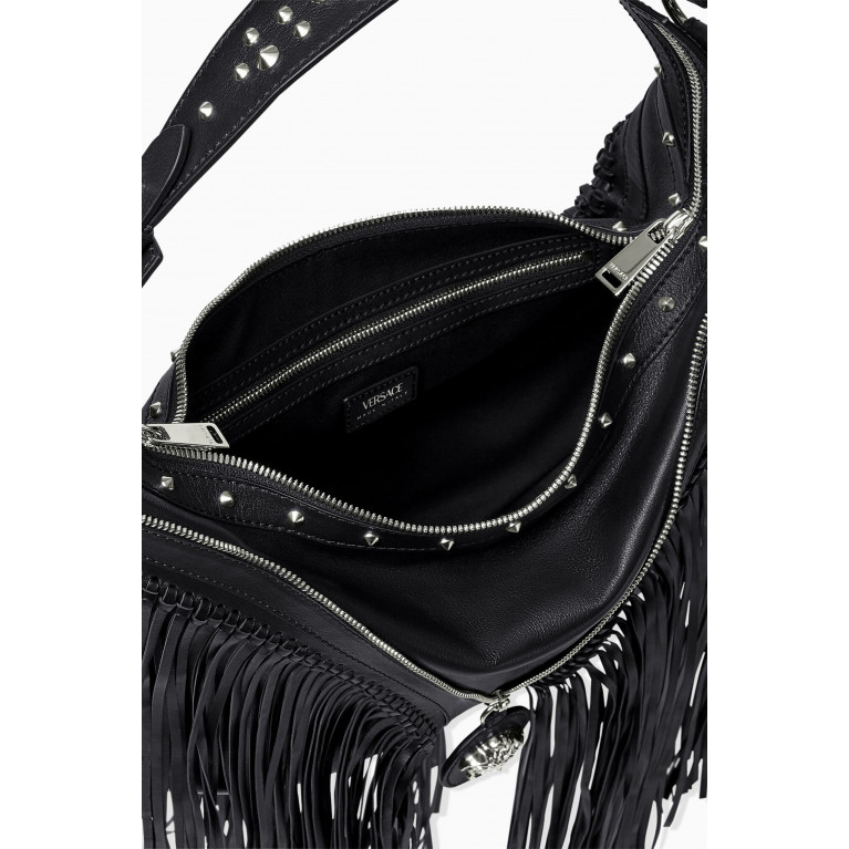 Versace - Medium Fringed Repeat Hobo Bag in Leather