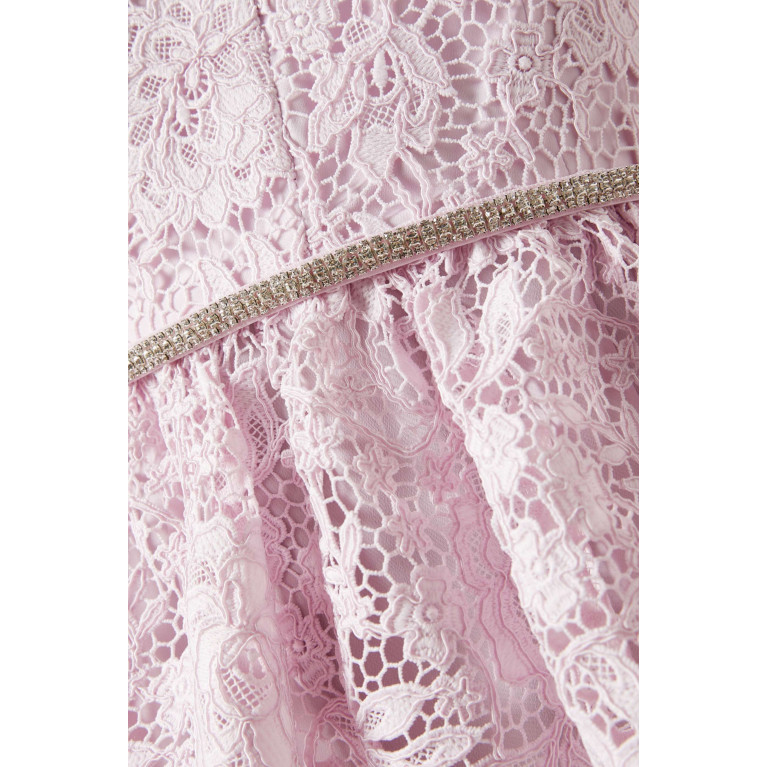 Self-Portrait - Cord Lace Tiered Midi Dress