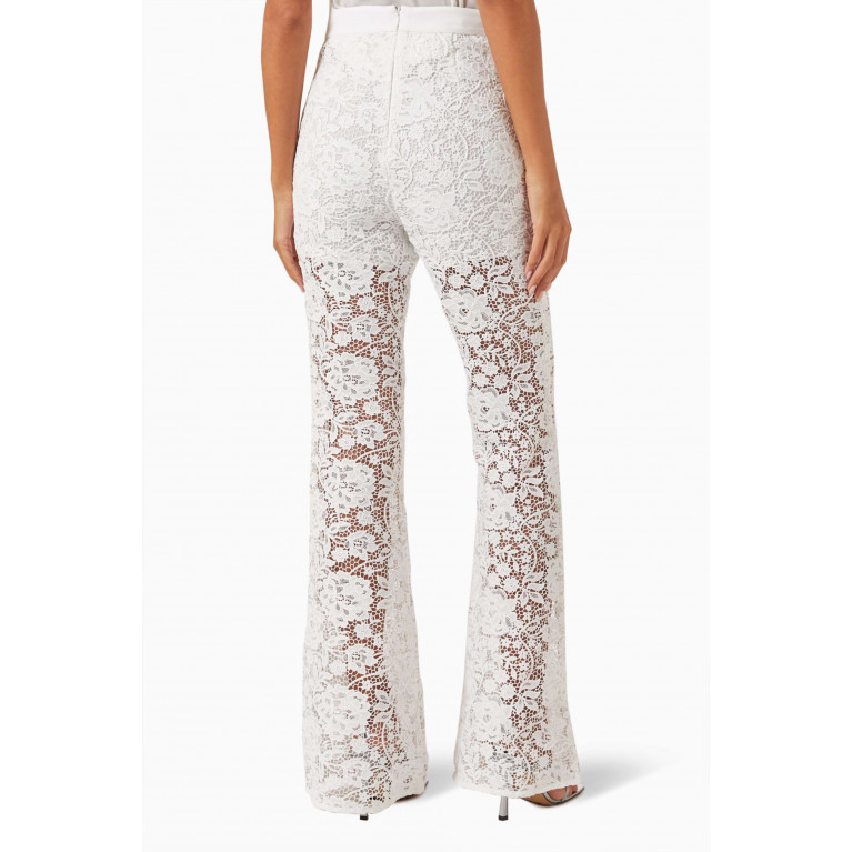 Self-Portrait - High-waist Pants in Corded Lace