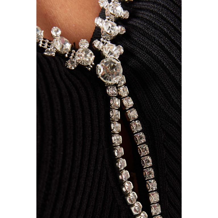 Self-Portrait - Knit Diamante Mini Dress