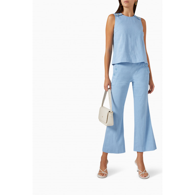 Marella - Celso Flared Pants in Stretch Linen-blend