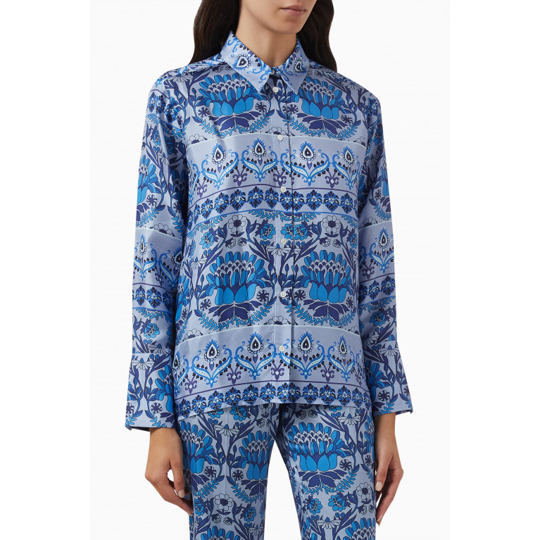 Sandro - Lazuli Floral Pattern Shirt in Silk