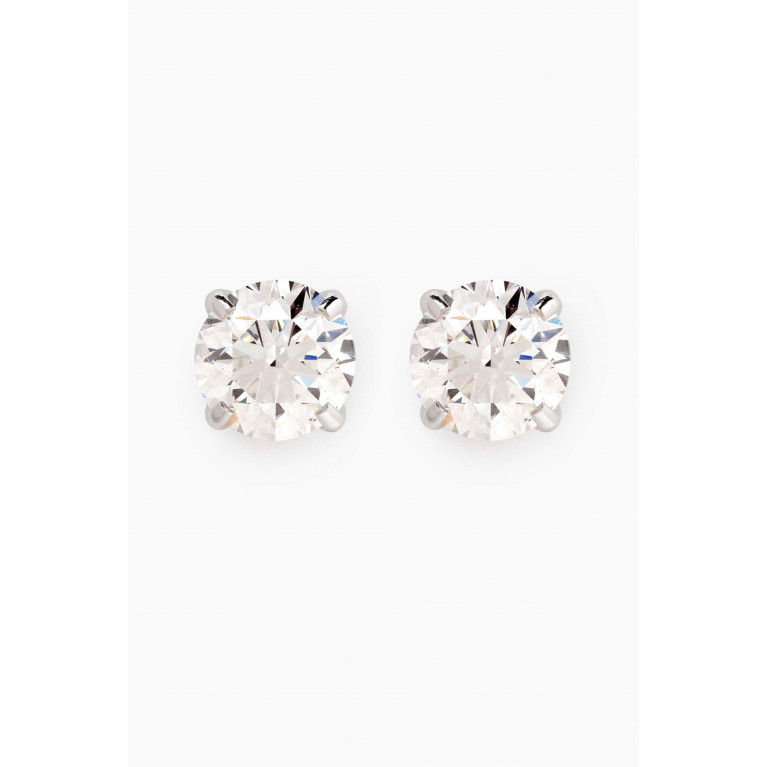 Fergus James - Round-cut Diamond Stud Earrings in 18kt White Gold