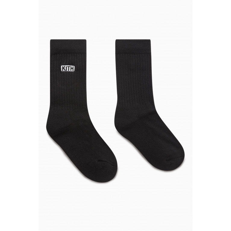 Kith - Classic Crew Socks in Stretch-cotton Black