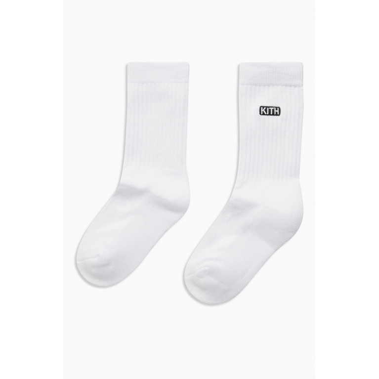 Kith - Classic Crew Socks in Stretch-cotton White