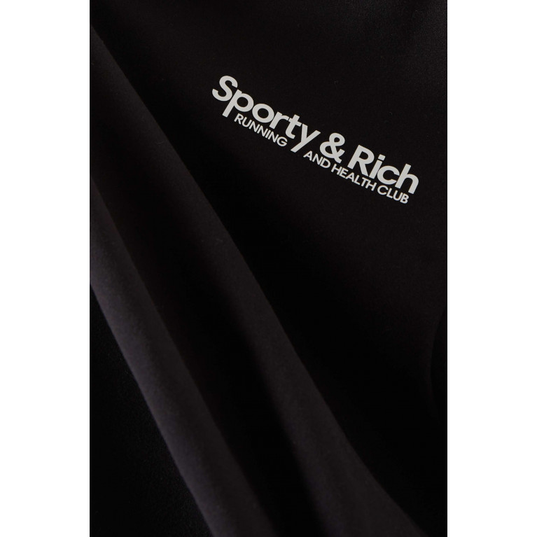 Sporty & Rich - Club Logo Cropped T-shirt in Jersey
