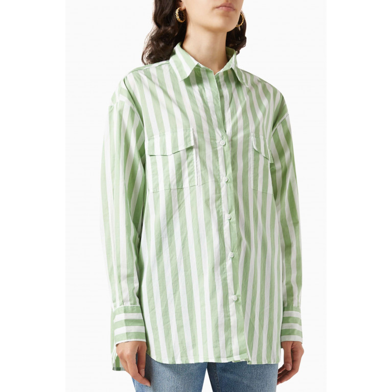 Faithfull The Brand - Tyde Shirt in Cotton Poplin Green