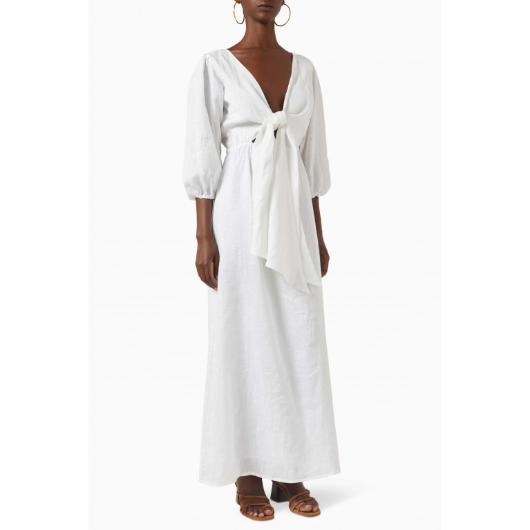 Faithfull The Brand - La Mia Maxi Dress in Linen White