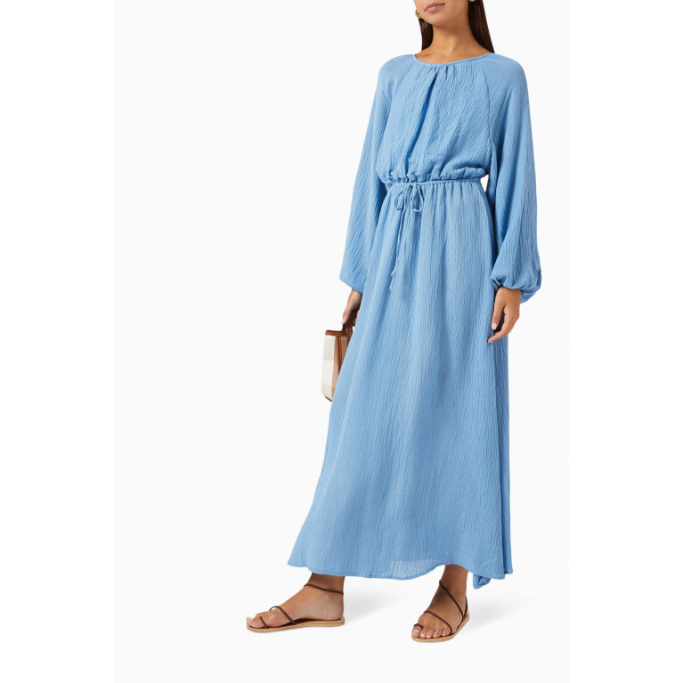 Faithfull The Brand - Rosalie Maxi Dress in Linen-rayon Blue
