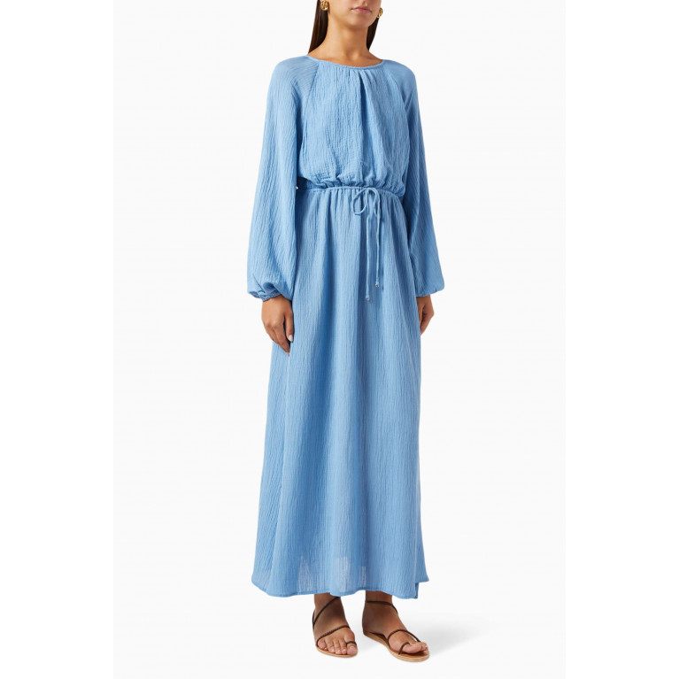 Faithfull The Brand - Rosalie Maxi Dress in Linen-rayon Blue
