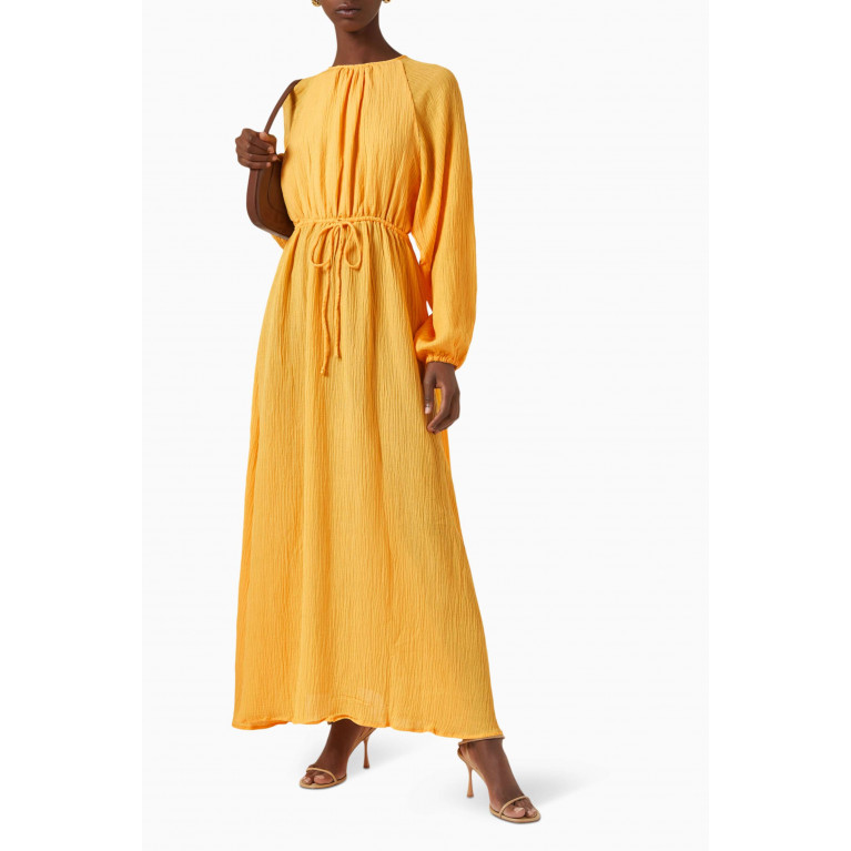 Faithfull The Brand - Rosalie Maxi Dress in Linen-rayon Orange