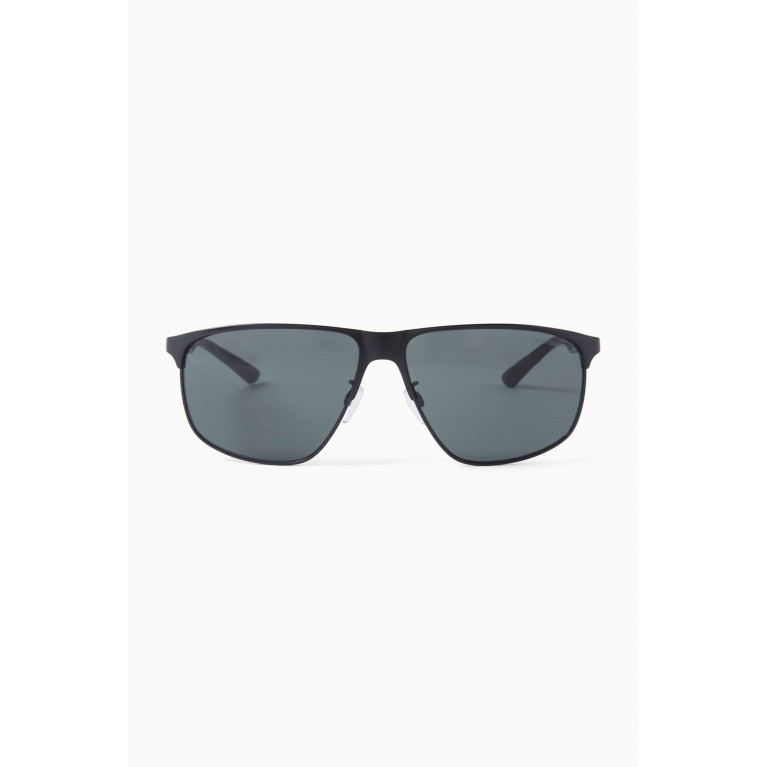 Emporio Armani - D-frame Sunglasses in Metal Grey