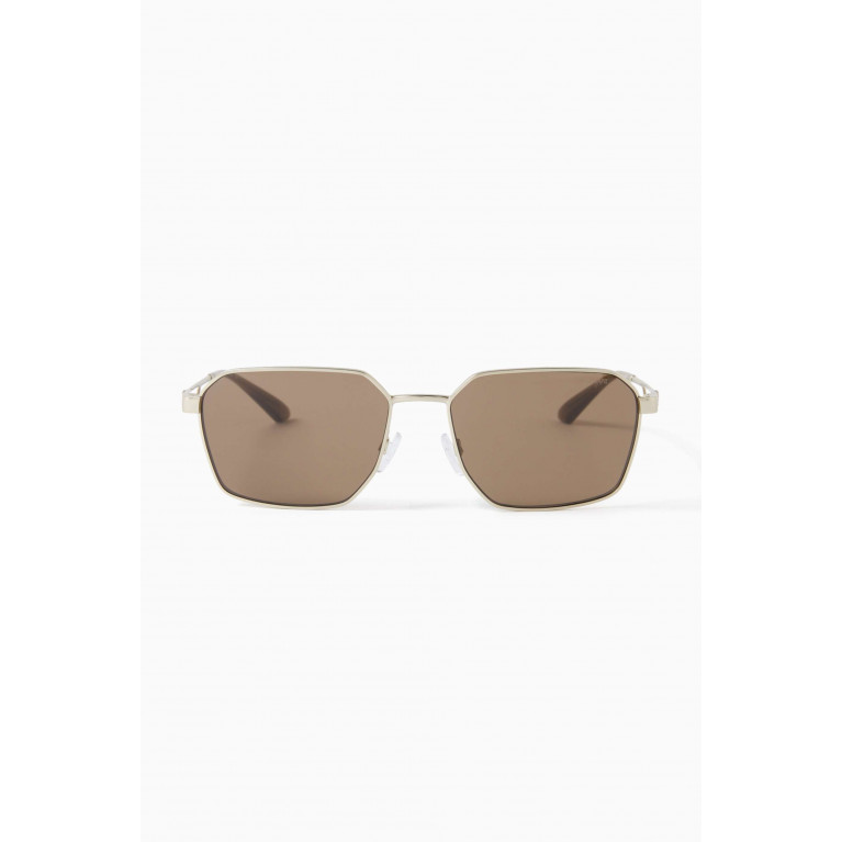 Emporio Armani - Square Sunglasses in Metal Brown