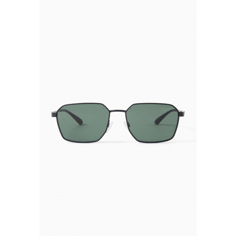 Emporio Armani - Square Sunglasses in Metal Green