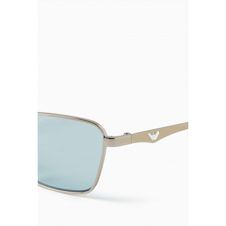 Emporio Armani - Cat-eye Sunglasses in Metal Blue