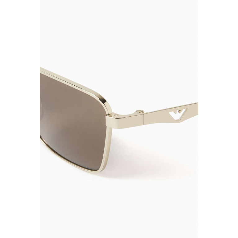 Emporio Armani - Cat-eye Sunglasses in Metal Brown
