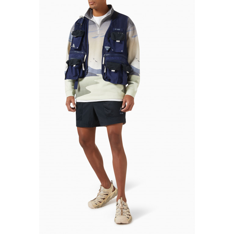 Kith - x Columbia Deschutes Valley Reversible Shorts in Omni- Shield™ Fabric Blue