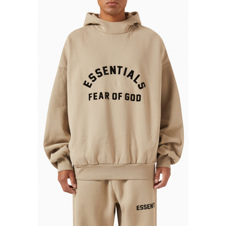 Fear of God Essentials - Flocked Logo Hoodie in Heavyweight Fleece