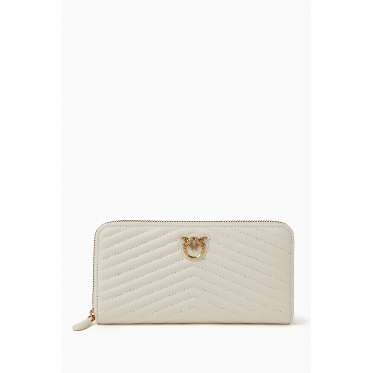 PINKO - Ryder Zip-around Wallet in Chevron-patterned Nappa Leather