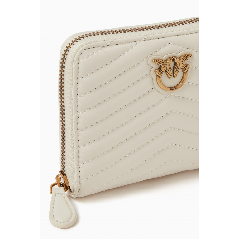 PINKO - Taylor Zip-around Wallet in Chevron-patterned Nappa Leather