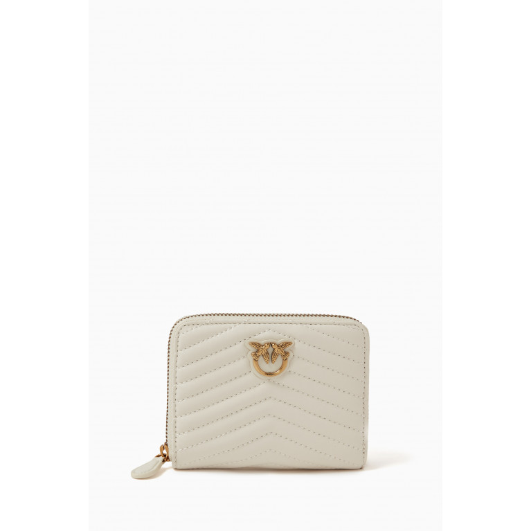 PINKO - Taylor Zip-around Wallet in Chevron-patterned Nappa Leather