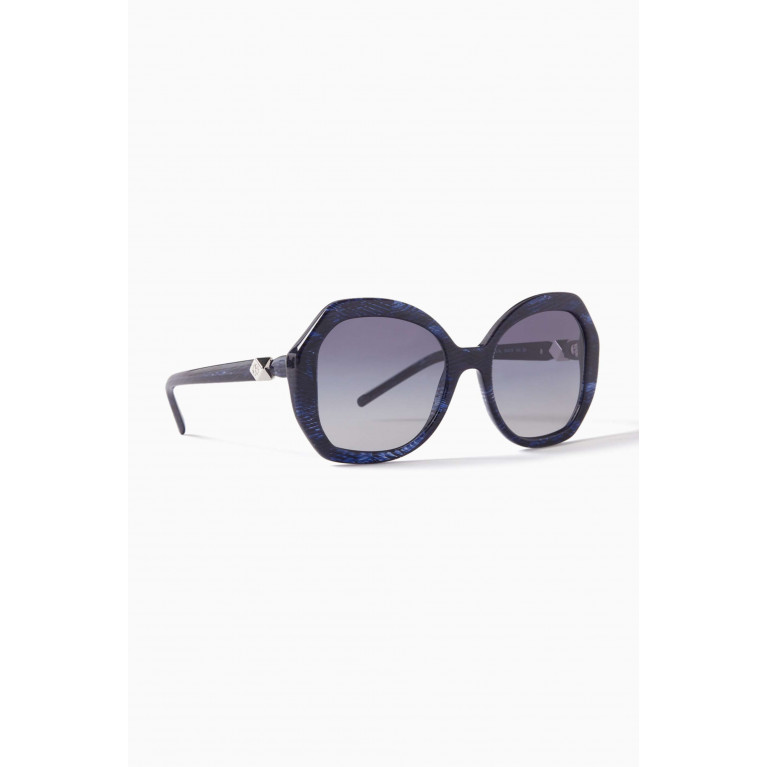 Giorgio Armani - Cat-eye Sunglasses in Havana Acetate Blue