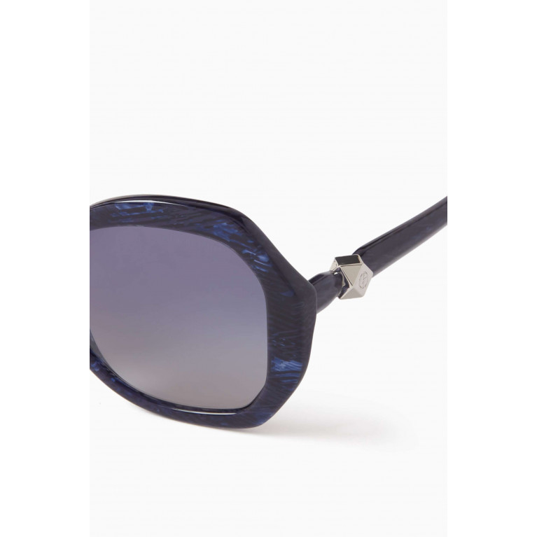 Giorgio Armani - Cat-eye Sunglasses in Havana Acetate Blue
