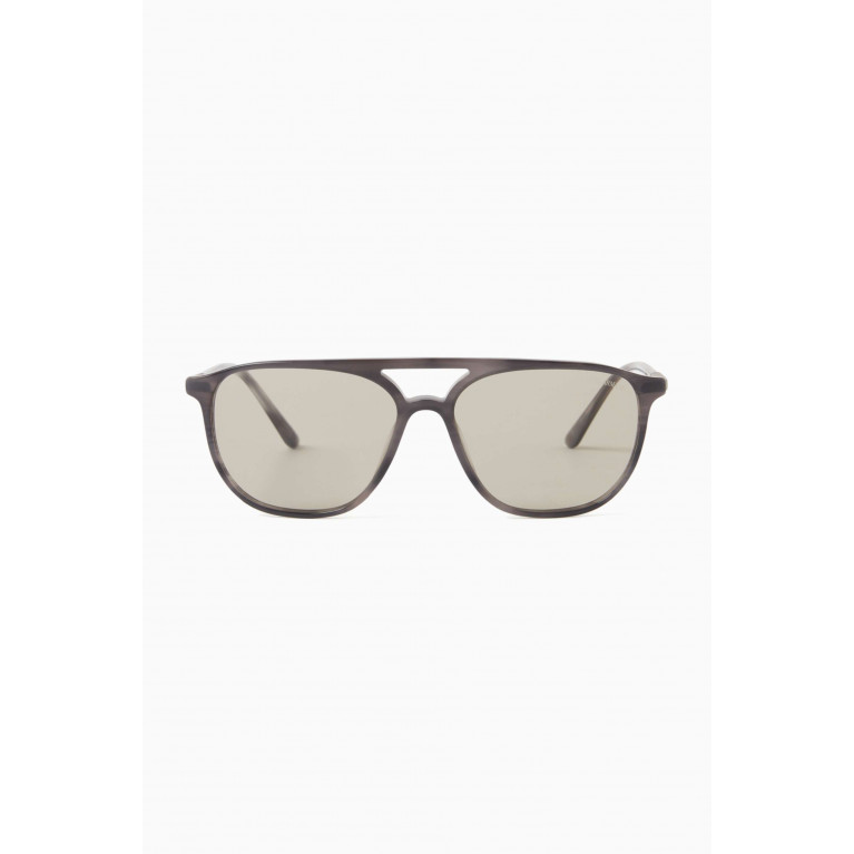 Giorgio Armani - D-frame Sunglasses in Metal & Acetate Brown