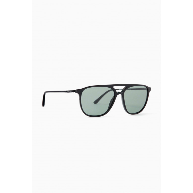 Giorgio Armani - D-frame Sunglasses in Metal & Acetate Grey