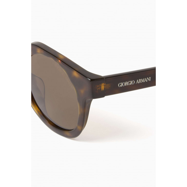 Giorgio Armani - Round Sunglasses in Acetate Brown