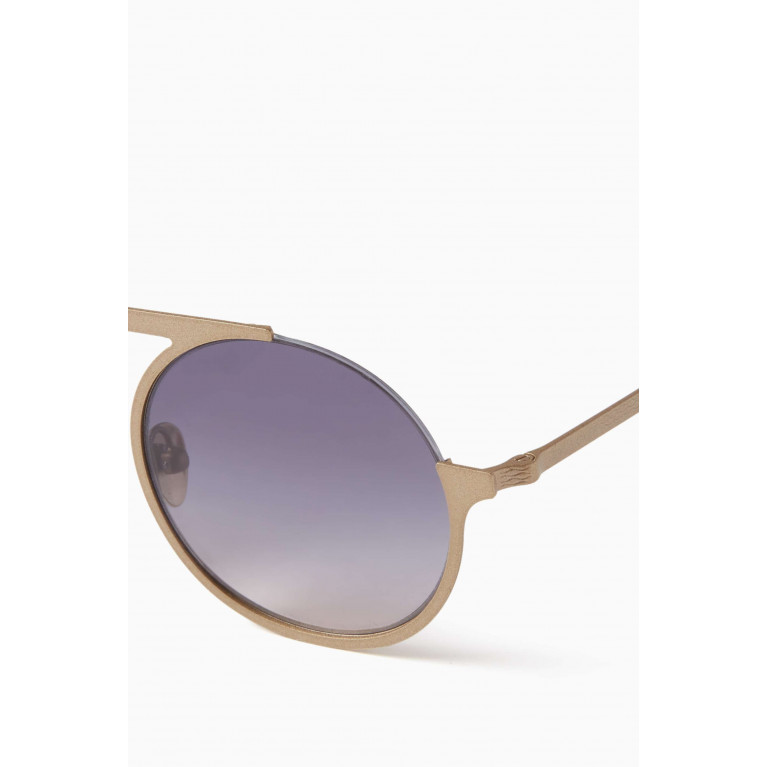 Giorgio Armani - Round Sunglasses in Metal Blue