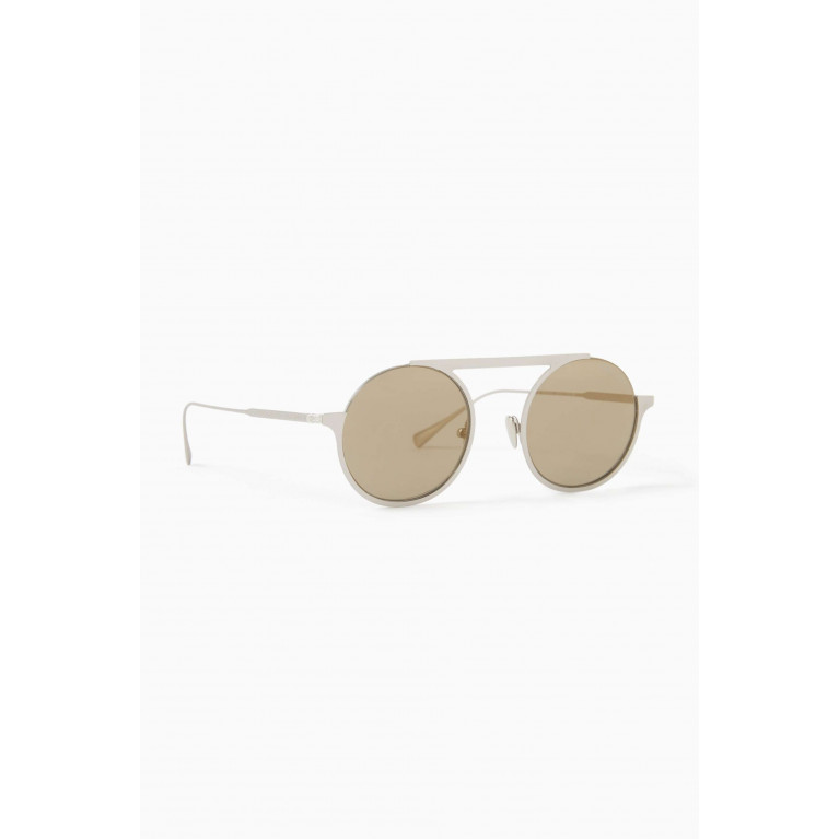 Giorgio Armani - Round Sunglasses in Metal Gold