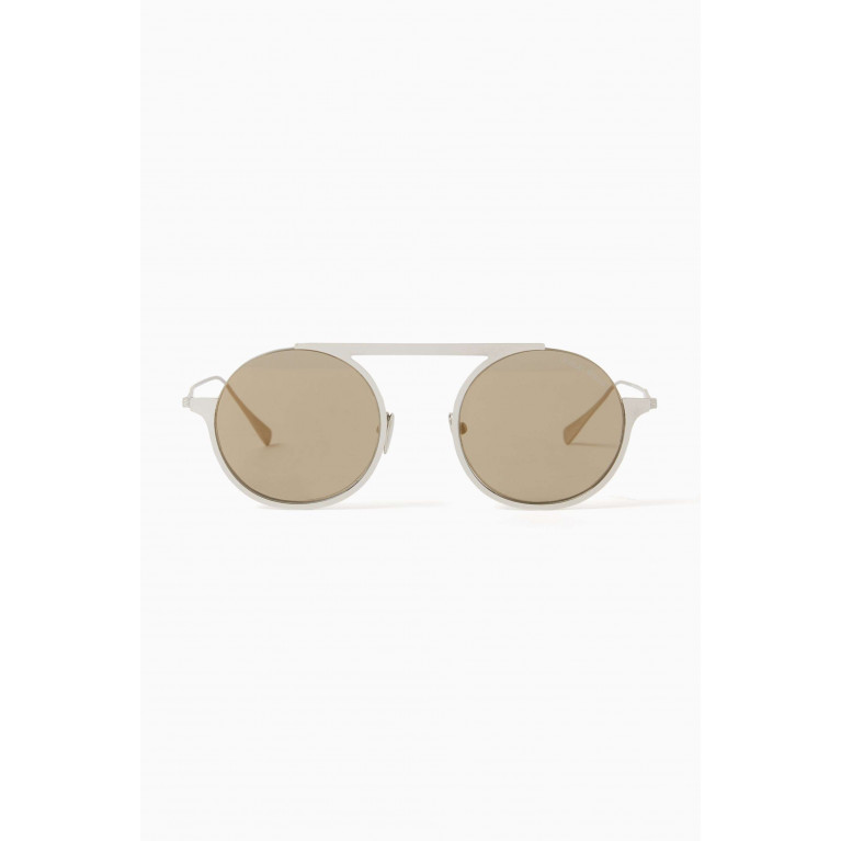 Giorgio Armani - Round Sunglasses in Metal Gold