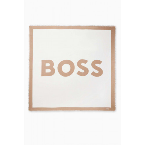 Boss - Laikyn Logo Square Scarf in Viscose & Wool