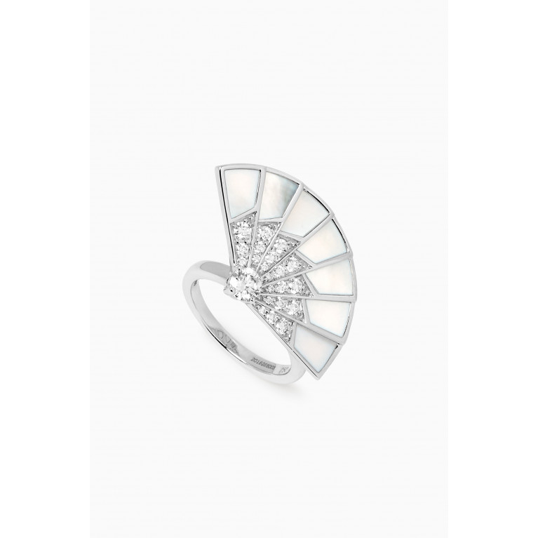 Garrard - Fanfare Symphony Mother of Pearl & Diamond Ring in 18kt White Gold