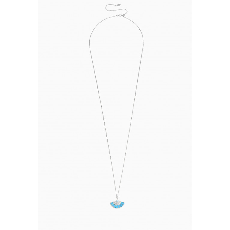 Garrard - Fanfare Symphony Aquamarine & Turquoise Pendant Necklace in 18kt White Gold