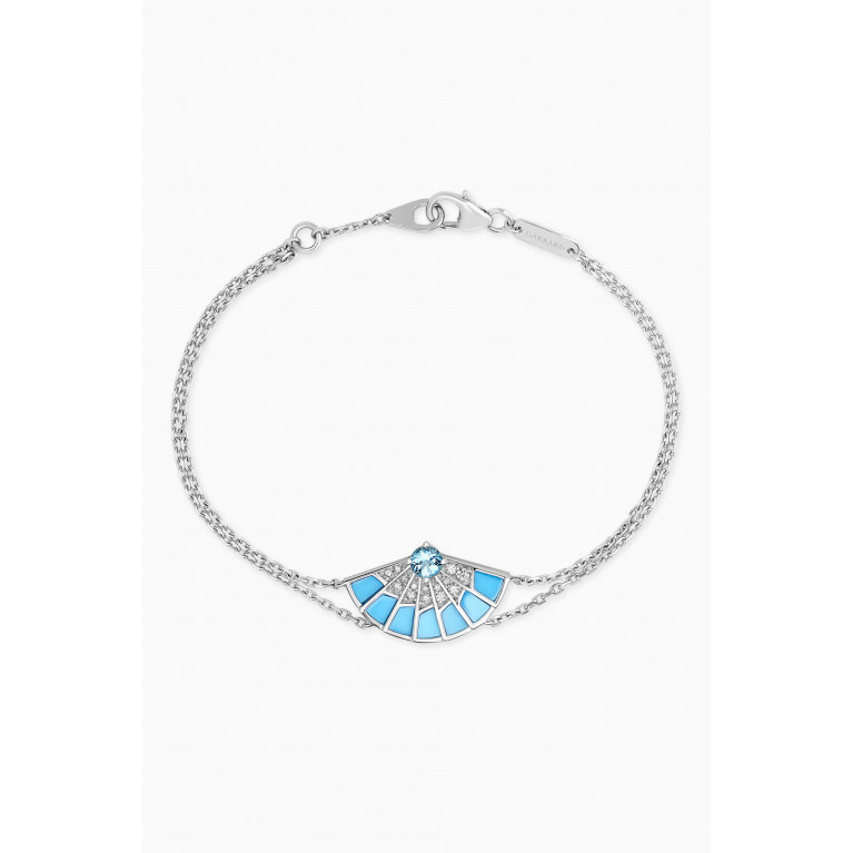Garrard - Fanfare Symphony Aquamarine & Turquoise Bracelet in 18kt White Gold